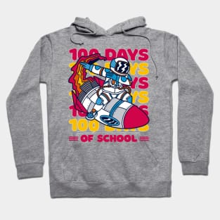 100 days of school typography featuring Astronauts dabbing on a rocket #2 Hoodie